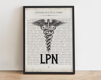 LPN Art Print Gift for Nurse Pin Ceremony and Practical Nurse Graduation