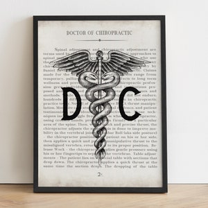 Chiropractor DC Art Print Chiropractic Office Chiropractics Chiropractor Graduation Gift & Office Decor