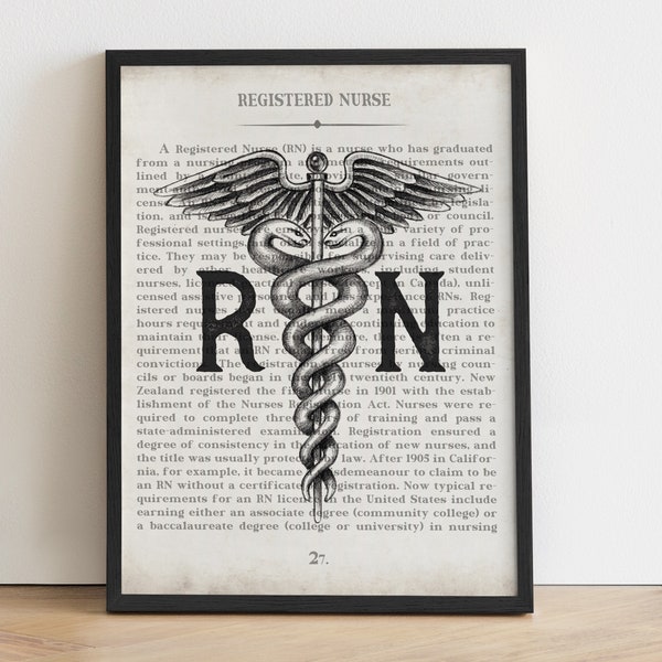Registered Nurse Gift, RN Wall Art Print, Nurses Office Decor, Nurse Appreciation and Thank You Gift, RN Student Gift, Graduation Gift