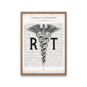 Radiology Tech Art Print Set: Vintage Anatomy Chest & RT Gift image 2