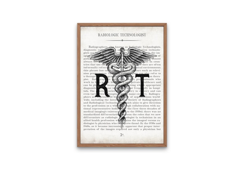 Radiology Tech Art Print Set: Vintage Anatomy Chest & RT Gift image 2