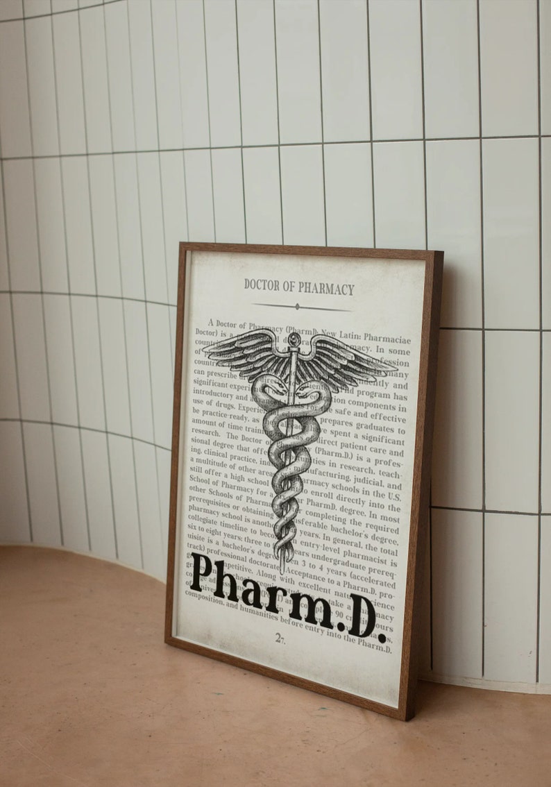 Pharmacist Gift PharmD Doctor of Pharmacy Vintage Pharmacy Art Print image 6