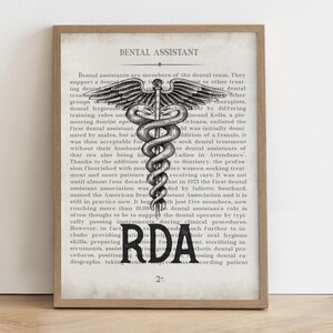 Gift for RDA Registered Dental Assistant Wall Art Print and Retirement Gift, Graduation Gift