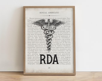 Gift for RDA Registered Dental Assistant Wall Art Print and Retirement Gift, Graduation Gift, Graduation Gift