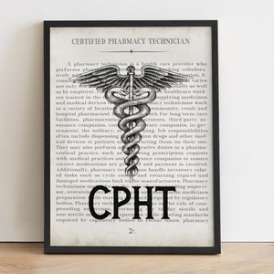 CPHT Pharmacy Tech Art Print Pharmacy Student Graduation Gift