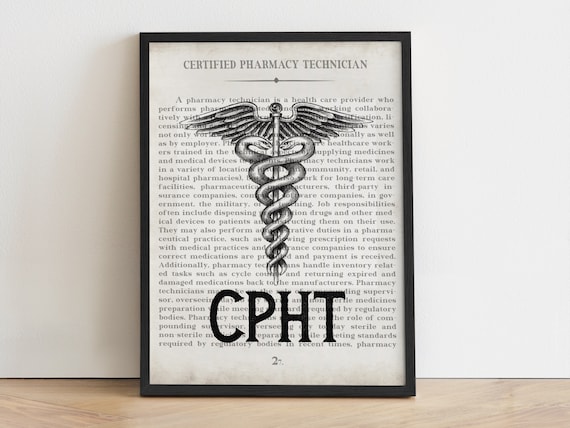 CPHT Pharmacy Tech Art Print Pharmacy Student Graduation Gift, Graduation Gift