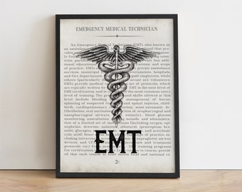 Paramedic Gift EMT Emergency Medical Technician Art Print Paramedic Student and EMT Graduation Gift