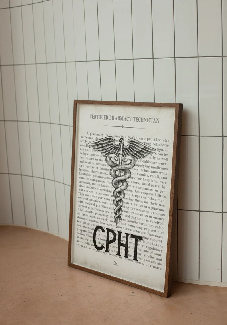 CPHT Pharmacy Tech Art Print Pharmacy Student Graduation Gift, Graduation Gift image 8