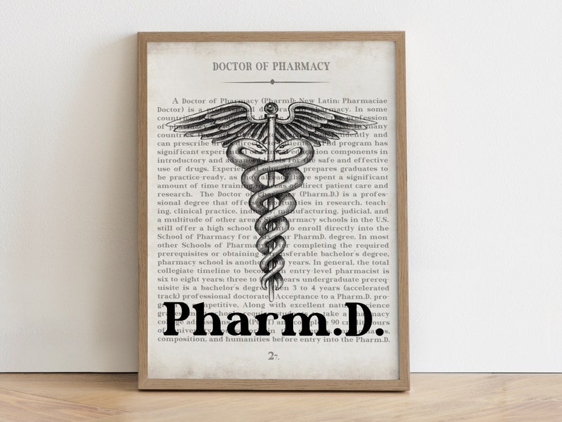 Pharmacist Gift PharmD Doctor of Pharmacy Vintage Pharmacy Art Print image 1