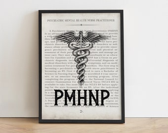 PMHNP Gift Psychiatric Mental Health Nurse Practitioner Art Print Psych Nurse Gift PMHNP Graduation Gift, Graduation Gift