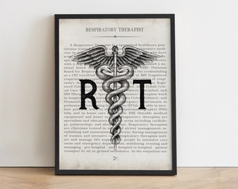 Respiratory Therapist Graduation Print: Vintage Medical Art, Graduation Gift