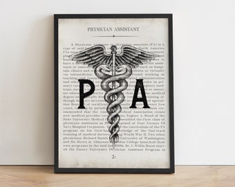 Physician Assistant Gift: Vintage PA Definition Art Print, Graduation Gift