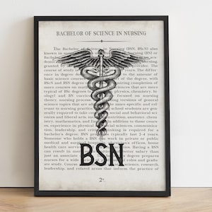 BSN Nurse Gift Art Print BSN Graduation Gift for Nurse, Graduation Gift