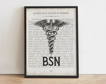 BSN Nurse Gift Art Print BSN Graduation Gift for Nurse