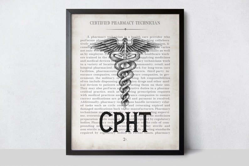 CPHT Pharmacy Tech Art Print Pharmacy Student Graduation Gift, Graduation Gift image 7