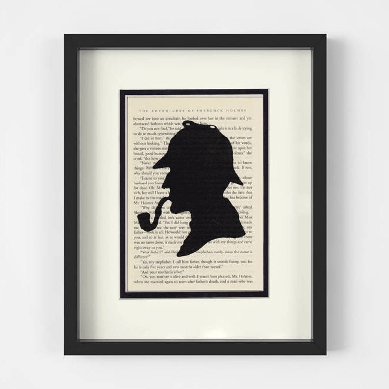 Sherlock Holmes Silhouette Over Vintage Sherlock Holmes Book | Etsy