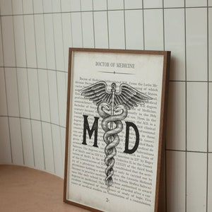 MD Art Print Medical School Medical Student Doctor White Ceremony Graduation Gift & Office Decor image 7