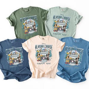 Comfort Colors® Retro Mickey and Friends Disney Alaska Cruise T-shirt, Disney Wonder Alaska Trip Tee, Disney Family Matching Cruise Shirt