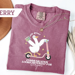Comfort Colors® Communication Looks Different For Everyone Silly Goose Tee, SLP Goose Shirt, Speech Therapist Tee Sweatshirt, Funny SLP Gift