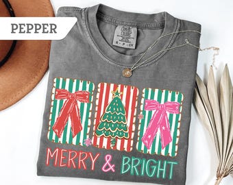 Comfort Colors®  Christmas Text Sweatshirt, Christmas Shirt, Merry Christmas Shirt, Christmas Tree T-Shirts, Christmas Family  Shirts 2026