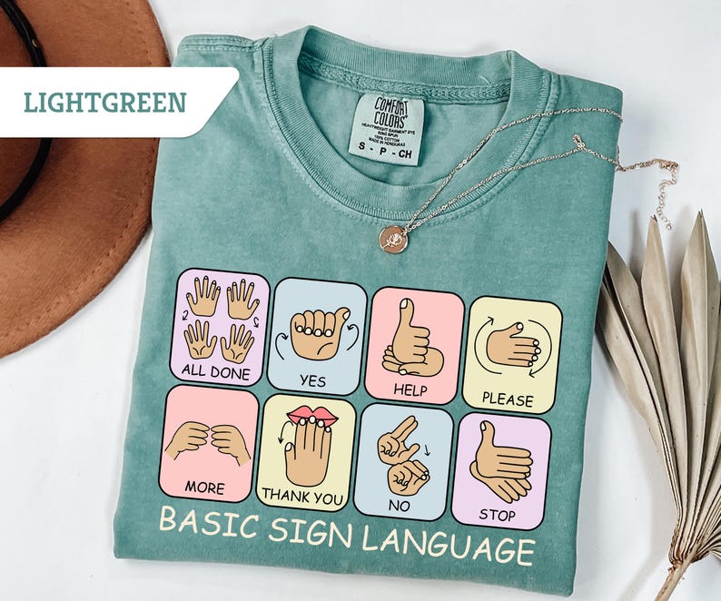 Comfort Colors® Sign Language Shirt, Basic Sign Language Shirt, ASL ...