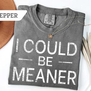 Comfort Colors® I Could Be Meaner Tee - Spicy Attitude Shirt - Confident and Funny Apparel - Perfect Gift for Nice People - Trend Tee
