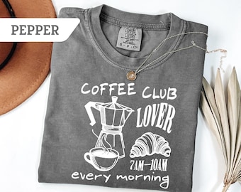 Comfort Colors® Iced Coffee Club Shirt, Comfort Colors, Coffee Lover Gift, Retro Coffee Shirt, Coffee Club Tshirt, Foodie Shirt, Aesthetic