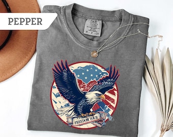 Comfort Colors® Freedom Tour 1776 T-shirt, American Eagle Shirt, 4th Of July Shirt, Freedom Shirt, Independence Day Gift, Patriotic Shirt