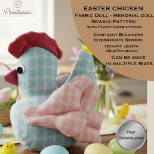 Patron de couture pour poupée de Pâques en tissu : poupée commémorative douce (téléchargement PDF)