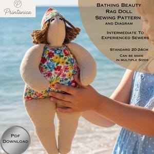 Beach Rag Doll Sewing Pattern: Soft Fabric Doll (PDF Download)