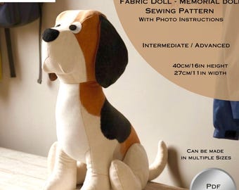 Puppy Fabric Doll Sewing Pattern: Memorial Plushie (PDF Download)