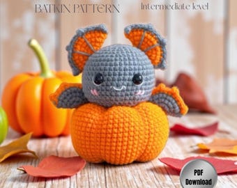 Patrón de ganchillo para murciélago amigurumi – Peluche de murciélago de Halloween (Patrón en PDF)