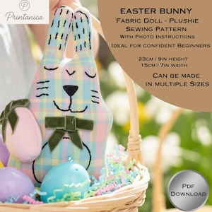 Patron de couture peluche lapin de Pâques : peluche avec oeuf (téléchargement PDF)