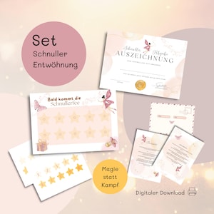Pacifier Fairy Set to Print, Pacifier Farewell Toddler PDF, Letter, Countdown & Certificate as a Ritual for Children