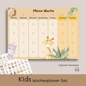 Planificador semanal para niños, planificador semanal para safari, plan semanal Montessori, plan de rutina para niños, resumen semanal para familias, resumen semanal para familias