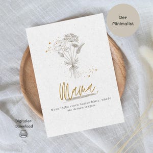 Cartão de Dia das Mães para imprimir, presente de última hora para o Dia das Mães, para imprimir no Dia das Mães, ideia de presente para o Dia das Mães, design minimalista, PDF