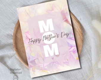 Mother's Day card to print, last minute Mother's Day gift, Mother's Day printable, Mother's Day gift idea, thank you card, PDF
