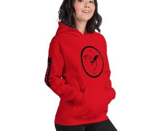 Joker Red Hoodie Unisex Comfortable Graphic Pullover Sweatshirt Casual Streetwear Gift for Fans, Jester clothing