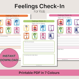 Printable Feelings Check-in Worksheet for Kids