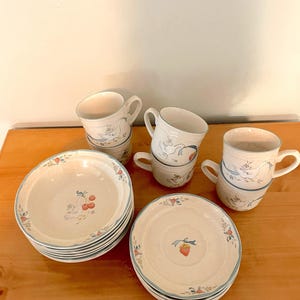 Vintage Duck Dinnerware Dish Set - International China Stoneware - 18 Piece Rustic Farmhouse Plates, Bowls, & Mugs