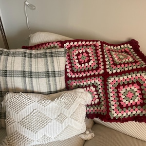 The Strawberry Granny Square Blanket Crochet Pattern — PDF Download | Beginner Friendly, Girly, Throw Blanket Pattern