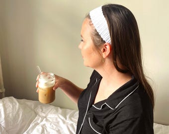 Handmade Crochet Spa Girl Headband | Clean Girl Aesthetic | Bridal Party Getting Ready Gifts | Cozy Self Care Gifts for Her