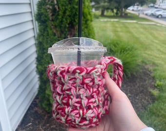 The Strawberry Summer Coffee Cozy | Girly, Pink, Drink Cozy