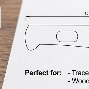 Puede incluir: Una plantilla digital para hacer cuchillos en papel blanco con un dibujo lineal de un cuchillo con tres recortes en el mango. El texto incluye INSTANT DIGITAL DOWNLOAD, KNIFE MAKING TEMPLATE, Overall Length: 25,4 cm, Blade Length: 16,5 cm, 1:1 SCALE, PDF, SVG, AI.