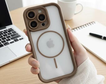 Przezroczyste, matowe etui MagSafe na iPhone'a, magnetyczny zderzak odporny na wstrząsy do iPhone'a 17–12