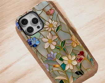 Magnetische iPhone Handyhülle mit Blumenmuster: Stoßfeste zweilagige Acryl-TPU-Abdeckung