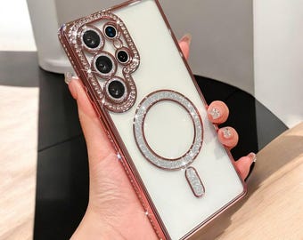 Etui na Samsunga z diamentowym brokatem – przezroczysta, odporna na wstrząsy osłona