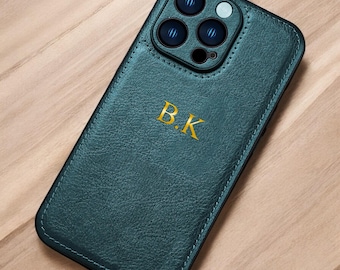Spersonalizowane skórzane etui na telefon: spersonalizowane etui z inicjałami