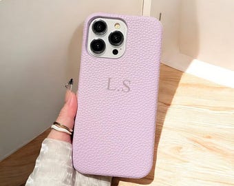 Spersonalizowane skórzane etui na iPhone'a: Srebrna inicjała, luksusowe etui zderzakowe