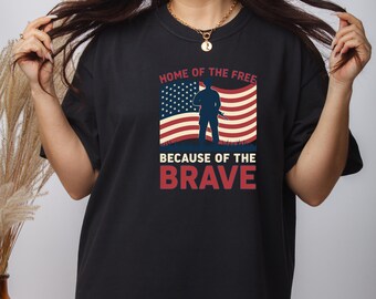 Land of the Brave Shirt | Heart American Flag Memorial Day Tee
